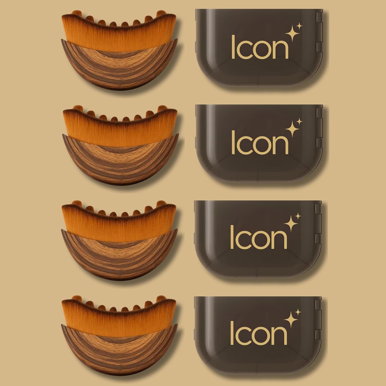 ICON Lymphatic Contour Face Brush for Lymphatic Drainage, Sculpting, 4-Pack