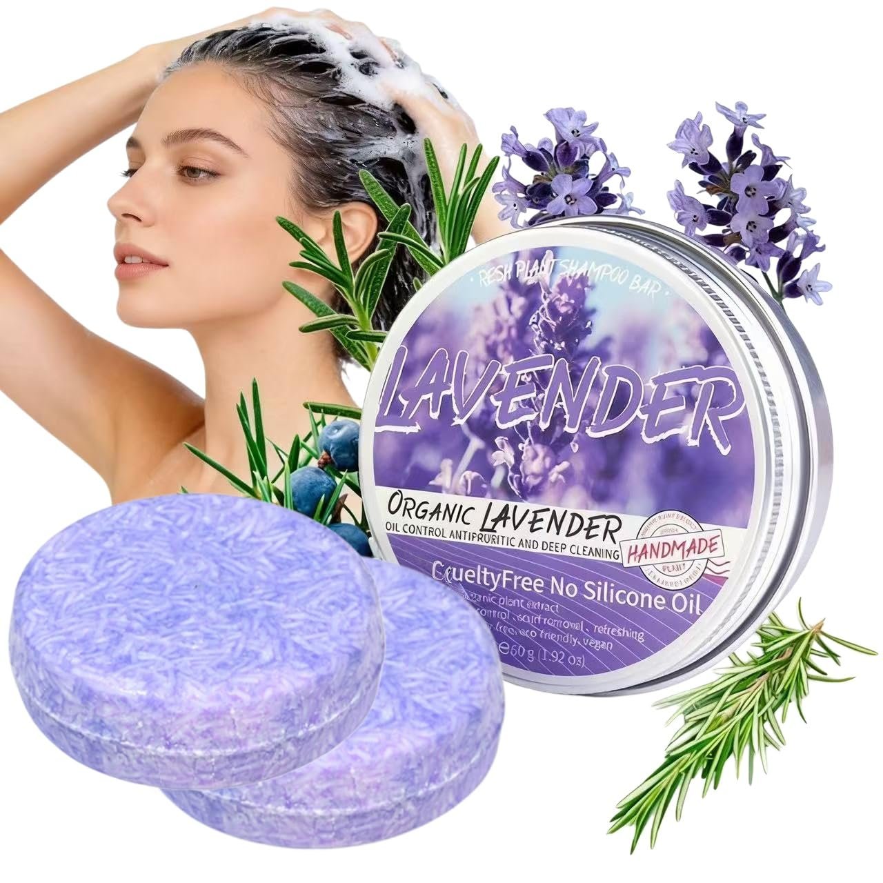 Organic Shampoo Bar, Lavender Shampoo Bar, Handmade Sulfate-Free