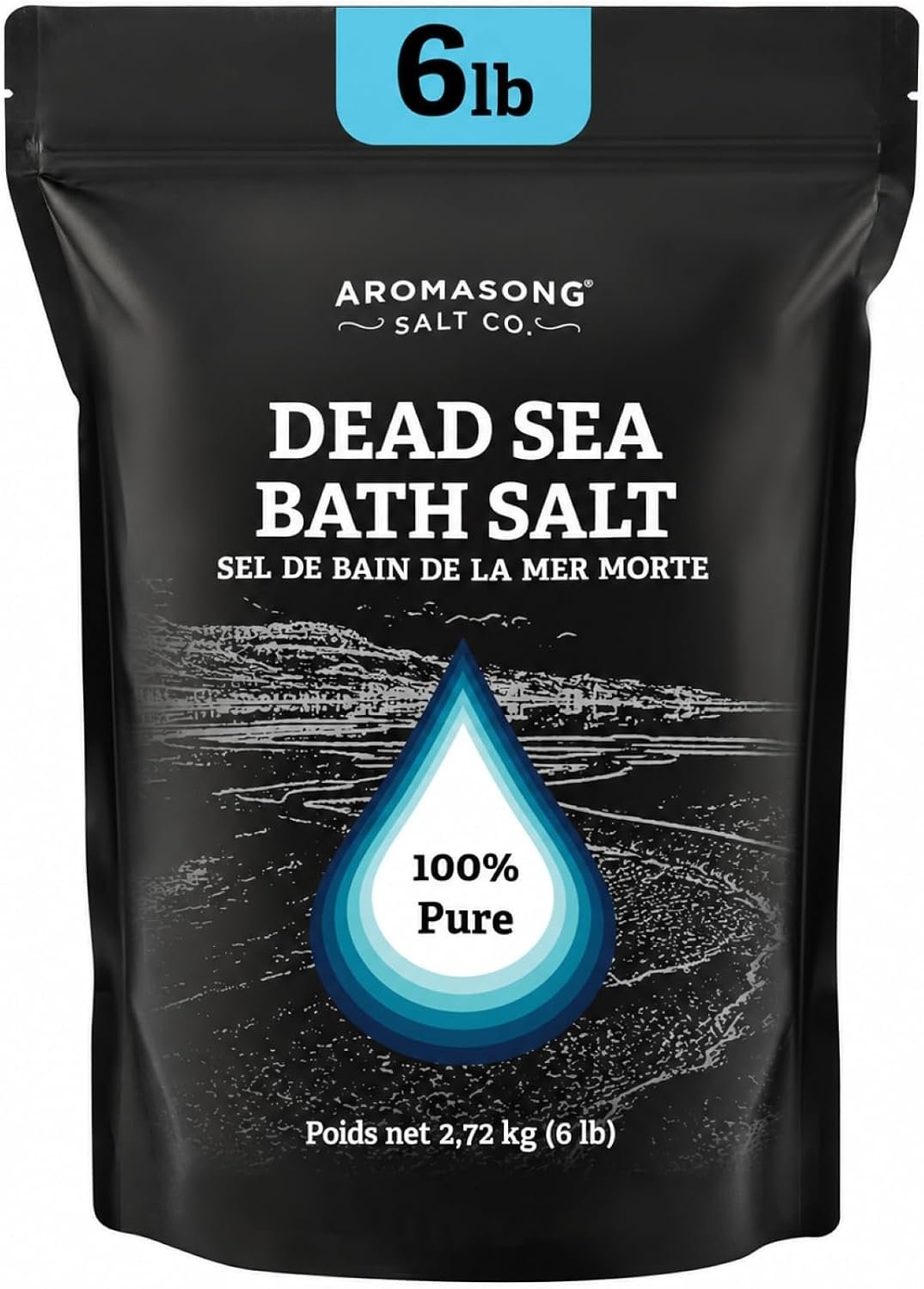 Aromasong Dead Sea Salt Bath Soak 6 Lbs. Bulk Pack – 100% Natural Dead Sea Salts for Soaking, Relaxation, and Detoxification of Skin, Dead Sea Salts for Bath to Rejuvenate and Refresh