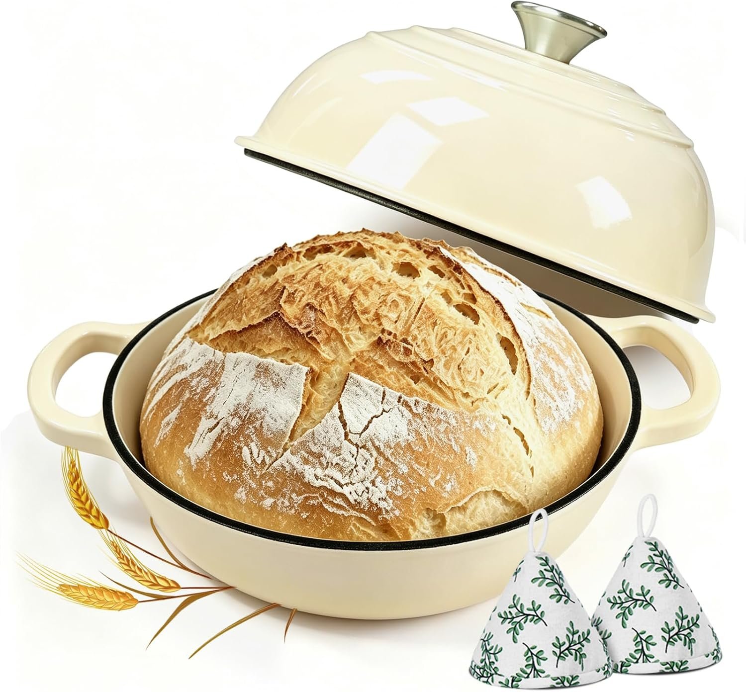 Cast Iron Bread Dutch Oven 6QT Pink Enameled with Lid
