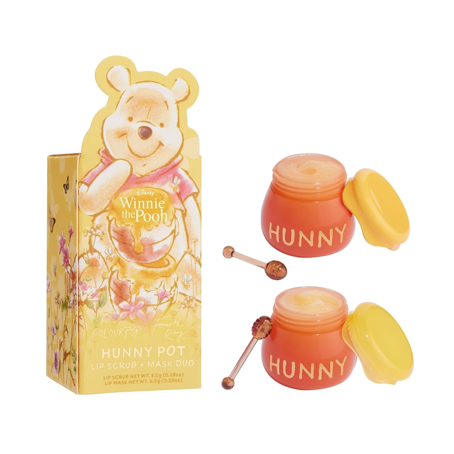 ColourPop x Winnie the Pooh Lip Scrub & Mask Set – Vegan & Cruelty-Free Lip Care Duo – Exfoliates, Moisturizes & Softens – Enriched with a Honey Flavor – Hunny Pot