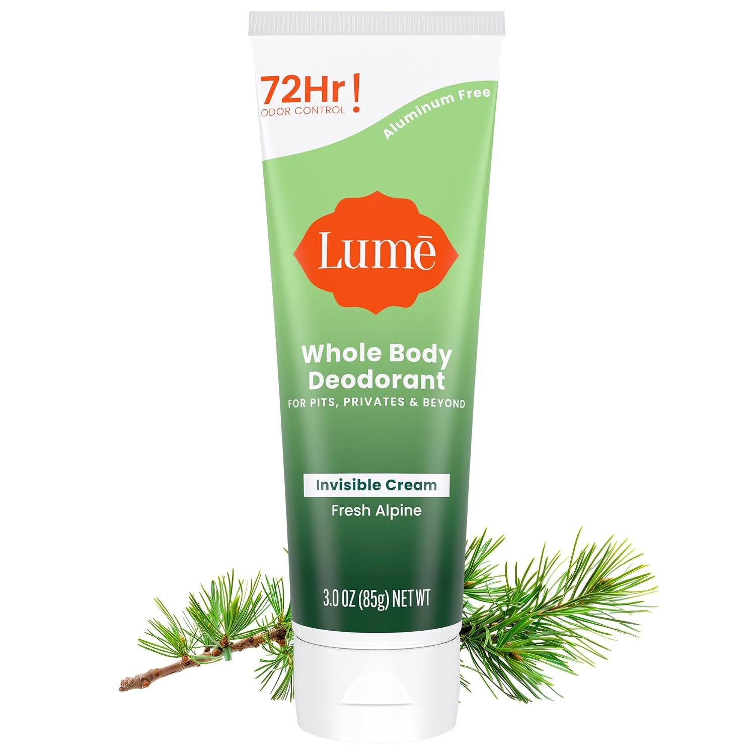 Lume Whole Body Deodorant – Cream Tube – 3 oz (Fresh Alpine)