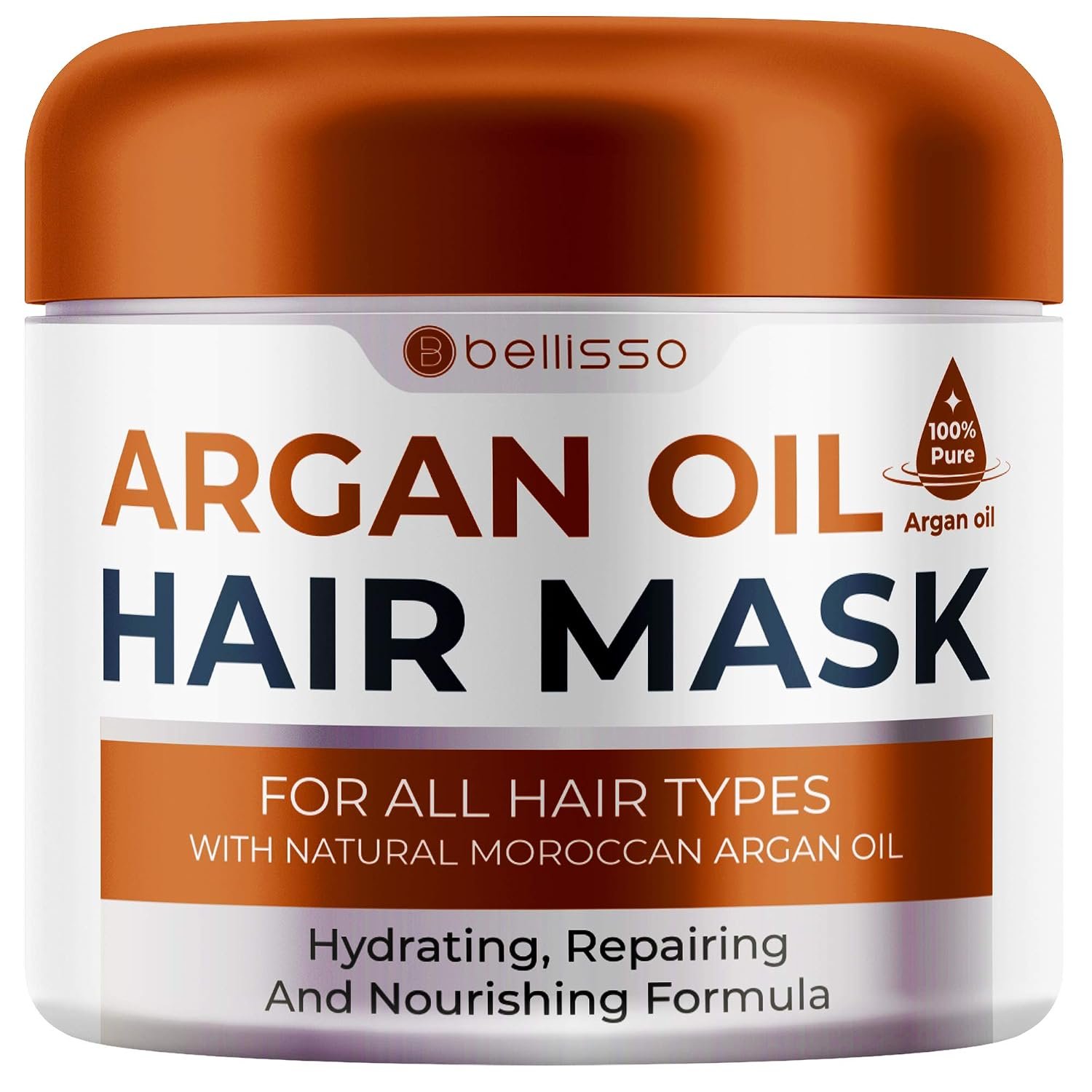Moroccan Argan Oil Mask – Deep Conditioning Moisturizer for Dry, Extremely Damaged Hair – Hydrating Repair Treatment for Split Ends – With Collagen and Keratin for Curly, Frizzy and Color Treated Hair