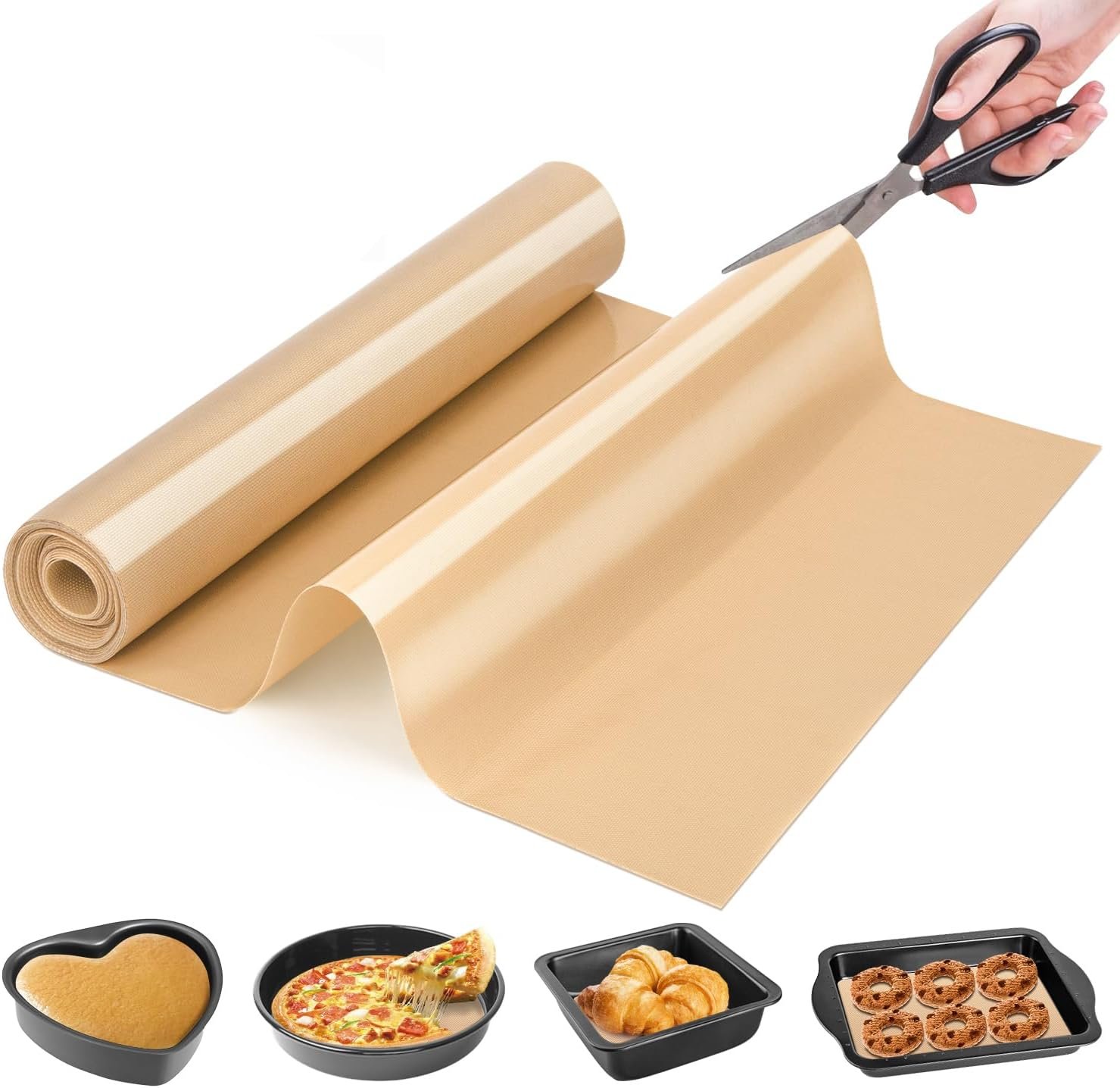 Silicone Baking Mat Roll – Best German Silicone – Heat Resistant Baking Macaron Bread Mat, Non-stick Pastry Mat, Reusable Dough Rolling Mat, Non Slip Countertop Protector Mat, Counter Mat, Oven Mat