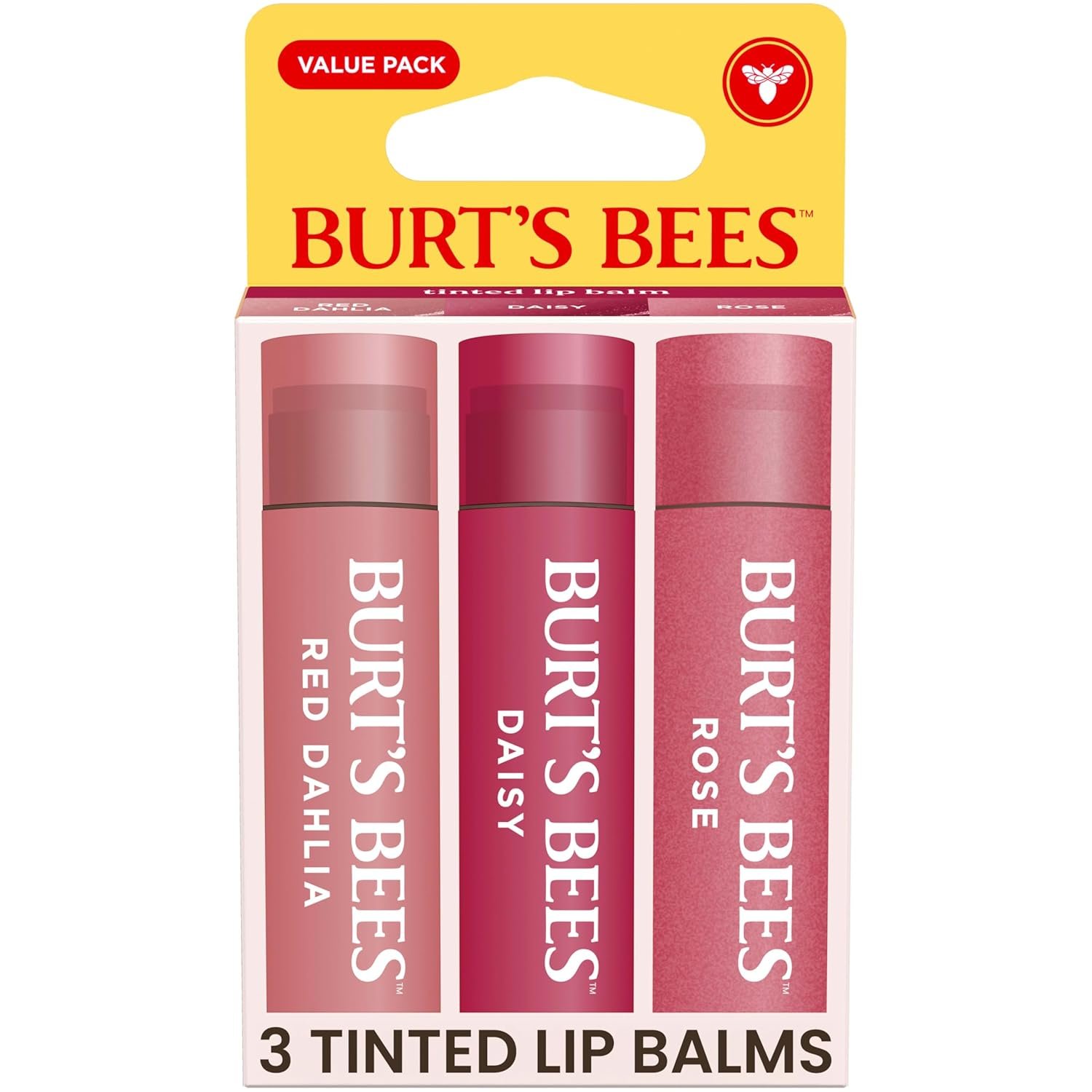 Burts Bees Tinted Lip Balm Value Pack, 0.15 oz., 3 Tubes