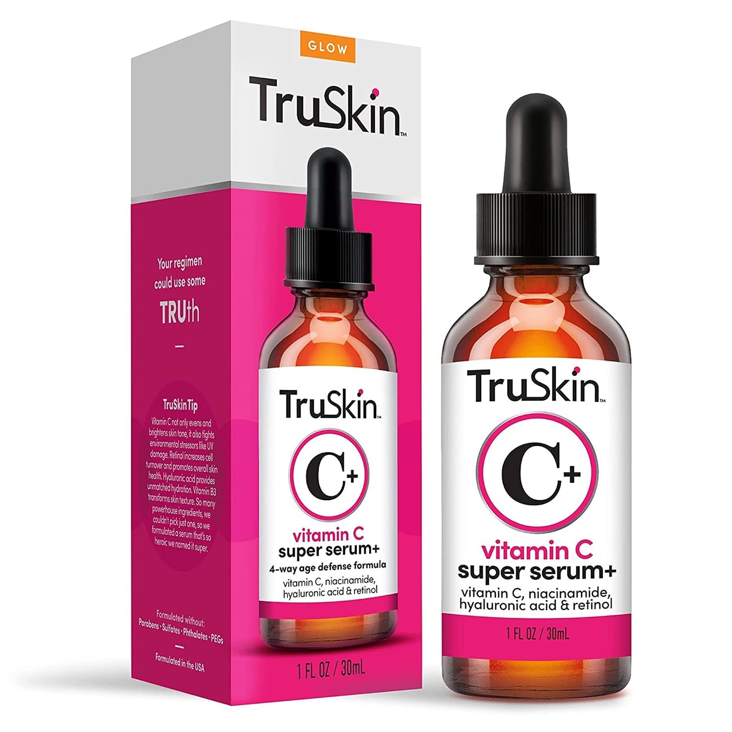 TruSkin Vitamin C+ Serum for Face with Retinol and Niacinamide – 1 fl oz