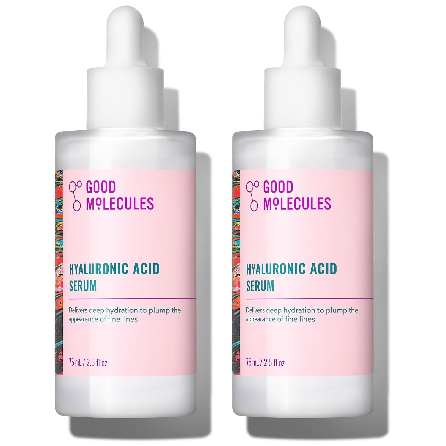 Good Molecules Hyaluronic Acid Serum for Face, 2.5 fl oz, Pack of 2