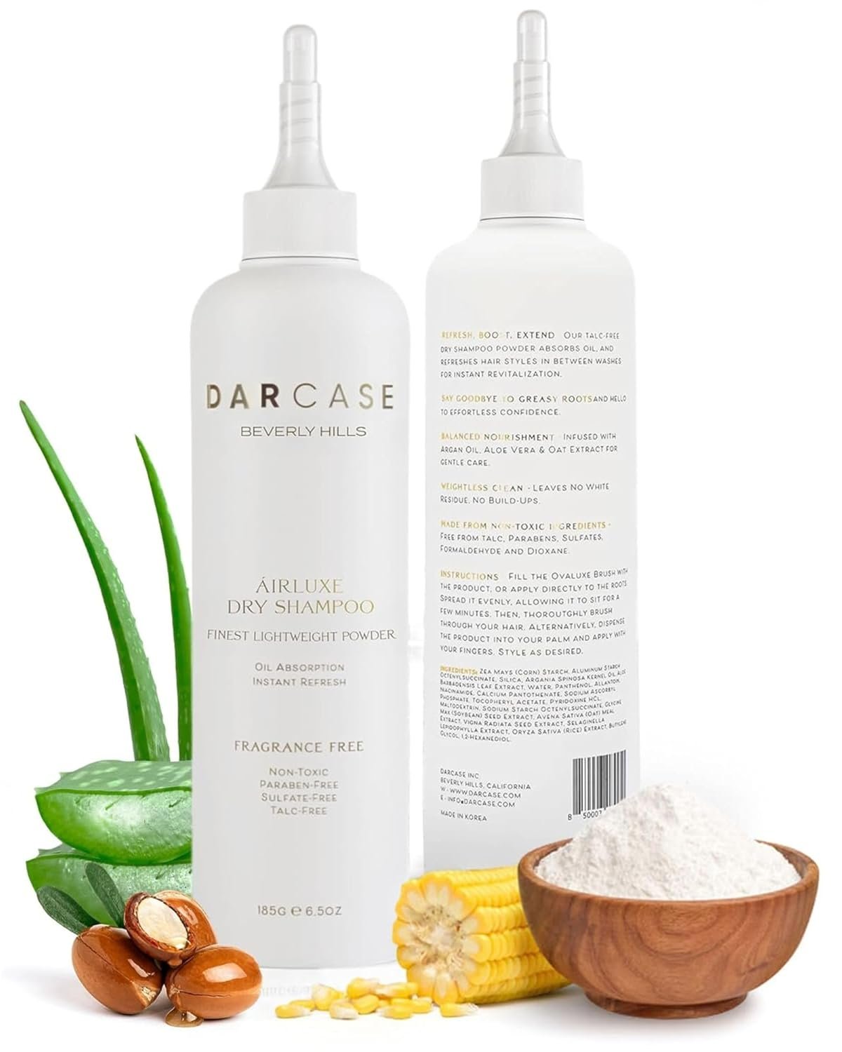 DARCASE Airluxe Non Aerosol Dry Shampoo Powder for Women, 6.5oz – Unscented