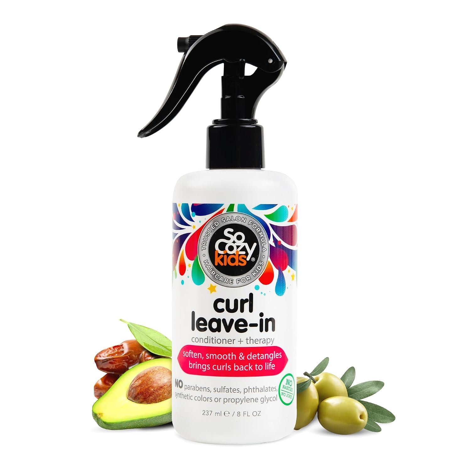 SO COZY Kids Curl Leave In Conditioner + Therapy Spray, 8 Fl Oz