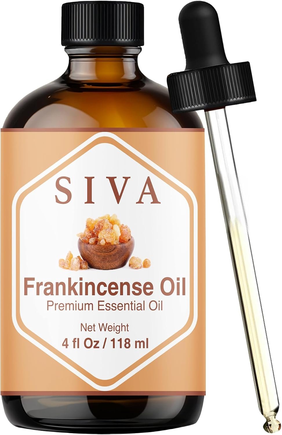 Siva Frankincense Essential Oil with Dropper, 4 Fl Oz (118 ml)