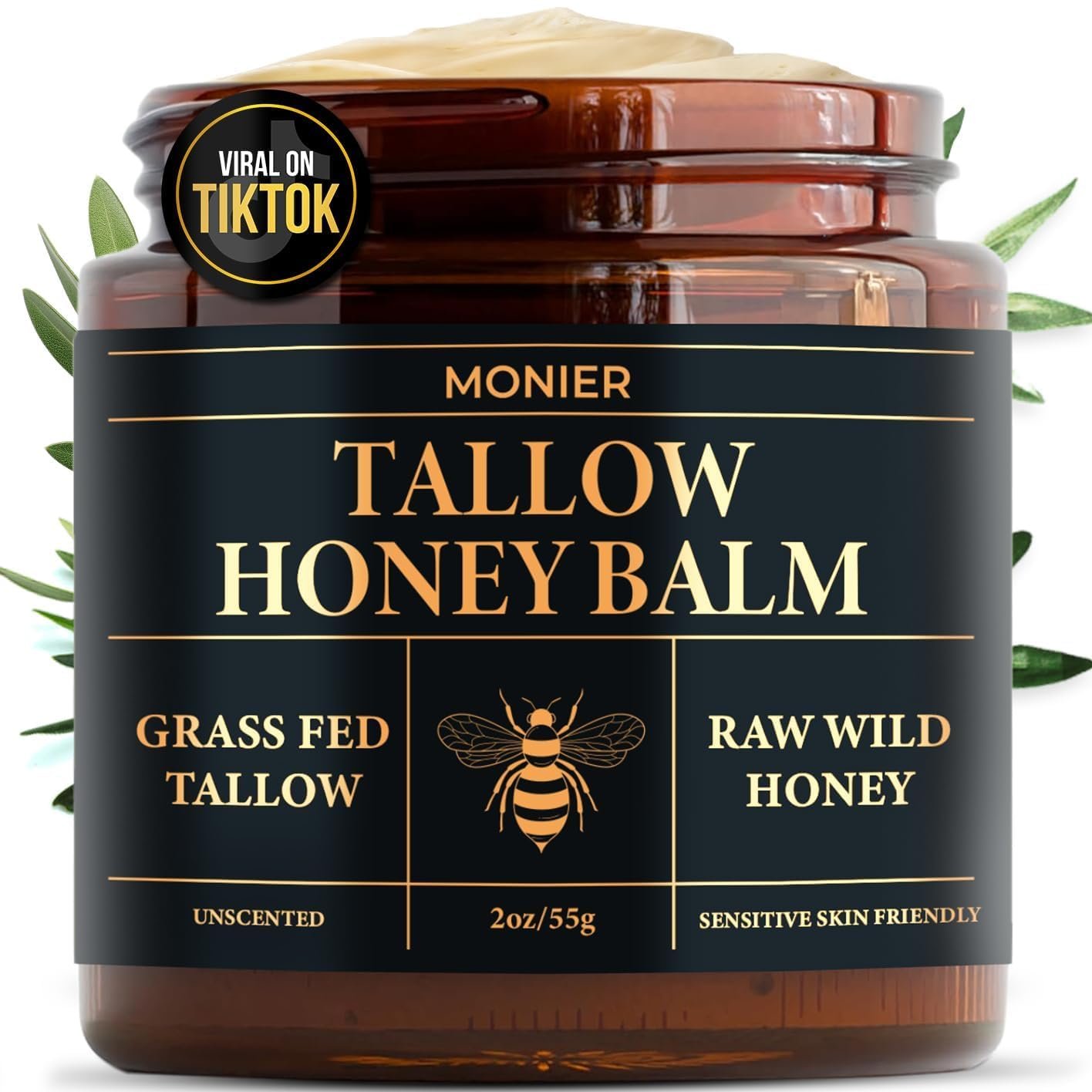 MONIER Beef Tallow and Honey Balm for Skin and Face – Moisturizer