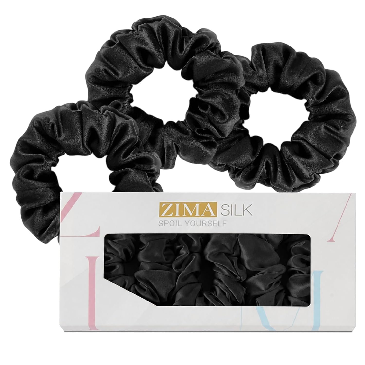 ZIMASILK 100% Pure Mulberry Silk Hair Scrunchies for Women