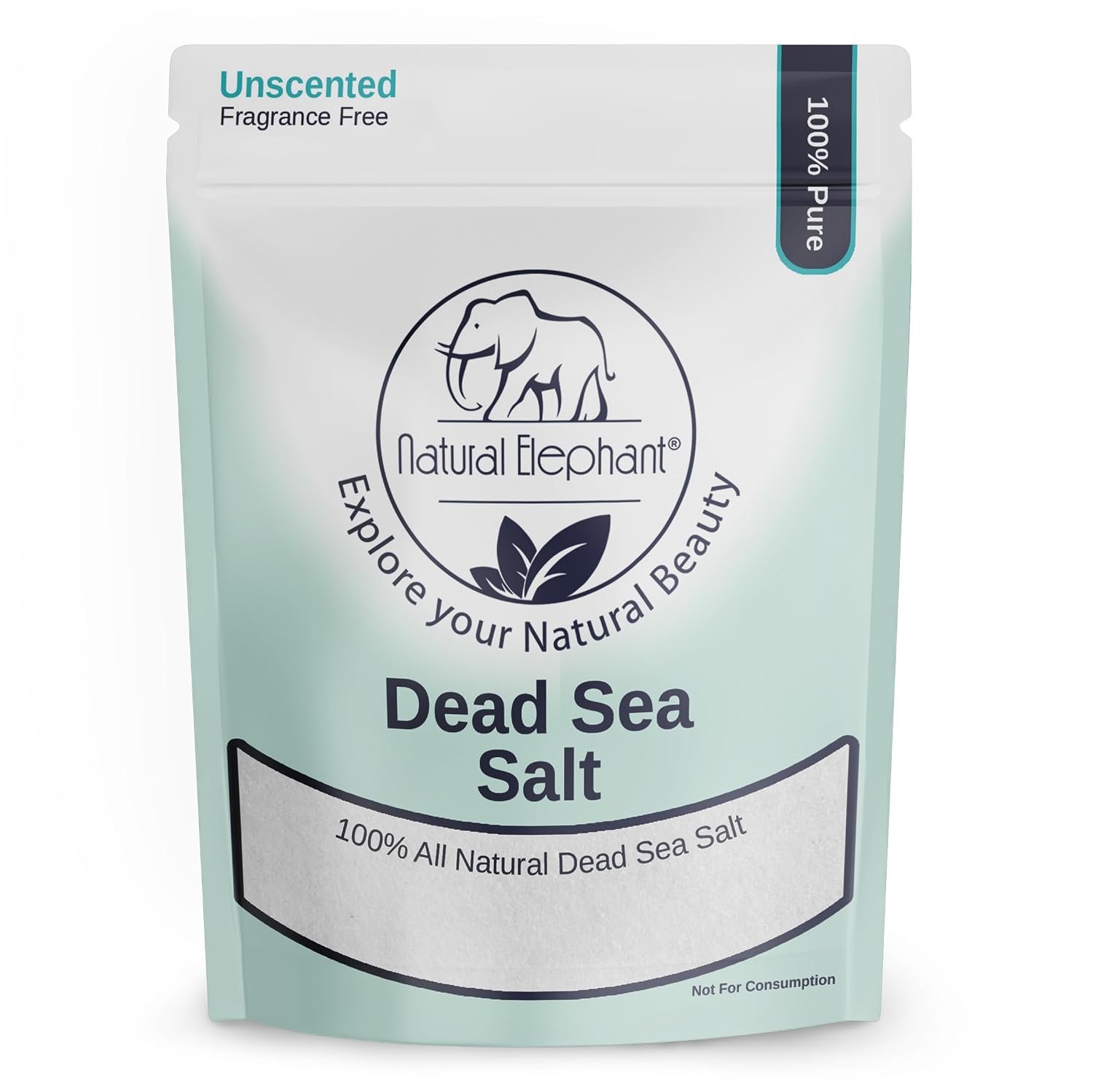 Natural Elephant Dead Sea Salt for Soaking & Bathing | 10 Pound Bag (160oz) | Fine Grain | 100% Natural and Pure