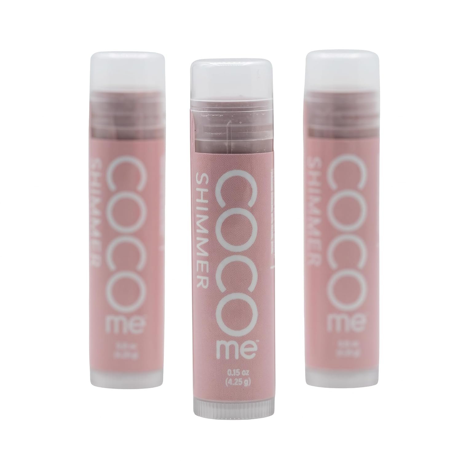 CocoMe Color Tinted Lip Balm (Shimmer) -All Natural Organic Coconut Oil and Beeswax for moisture and nourishment