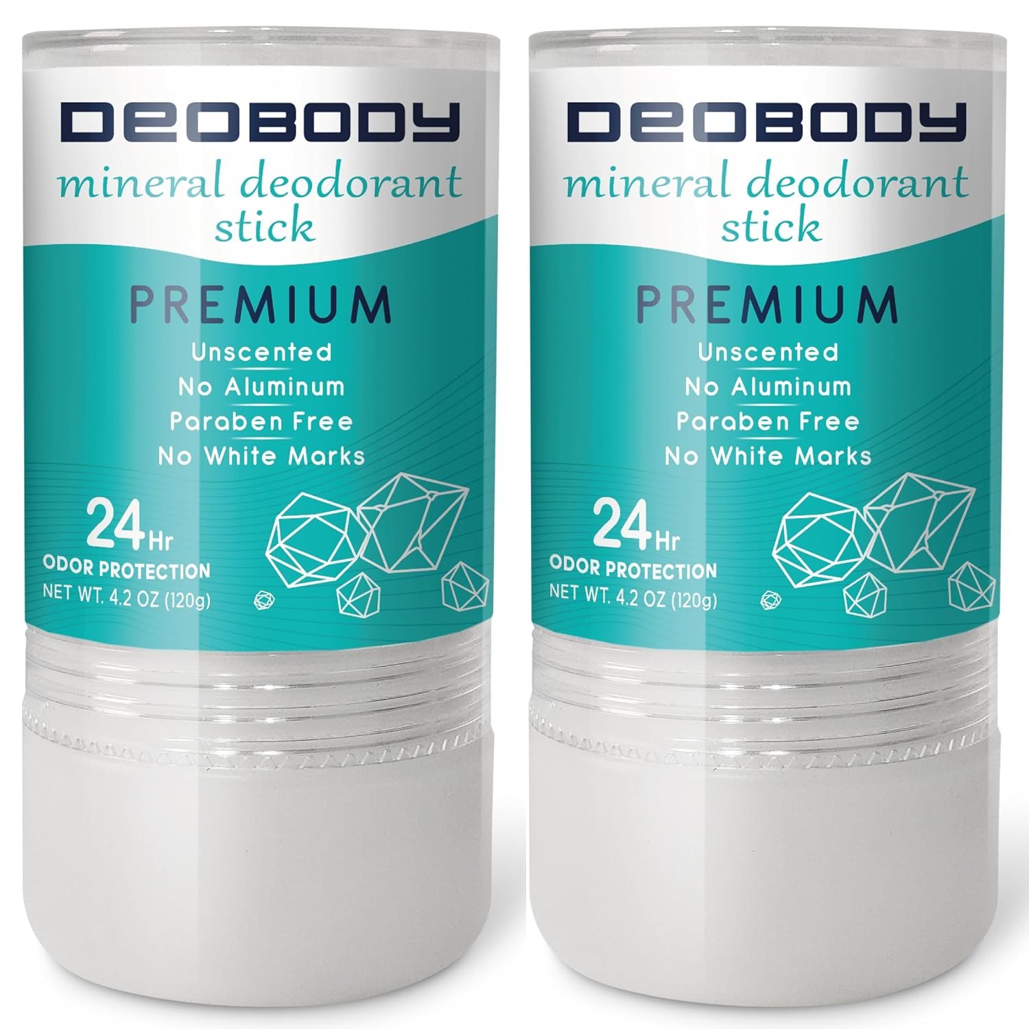 Natural Alum Crystal Deodorant In Stone. 2 PACK (240gr / 8.50Oz) For Men And Women. Antiperspirant For Underarm And Foot Sweat. Aluminum-free And Paraben-free. 100% Natural