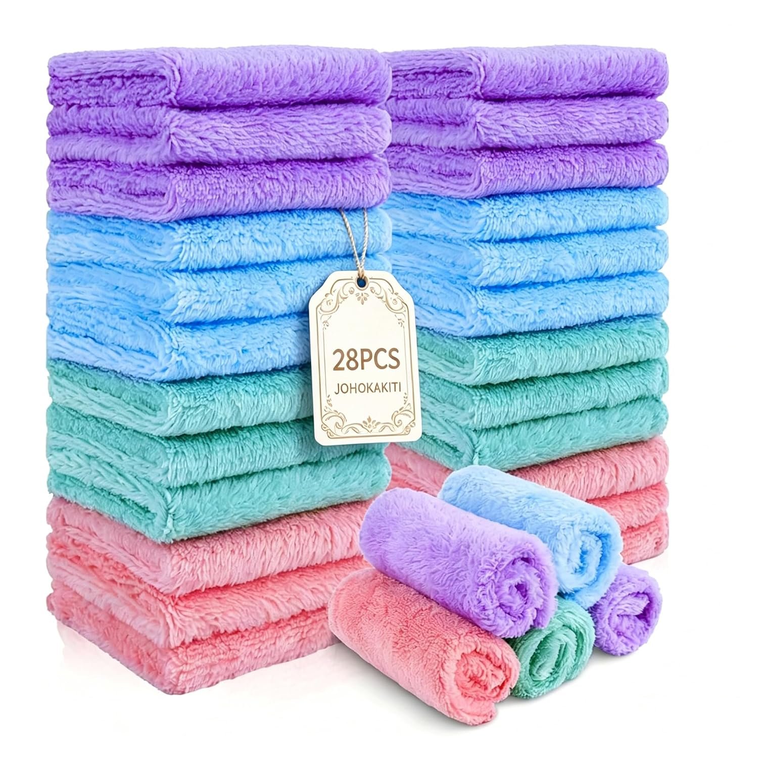 28 Pack Makeup Remover Cloths, Super Soft Premium Facial Cleansing Towels