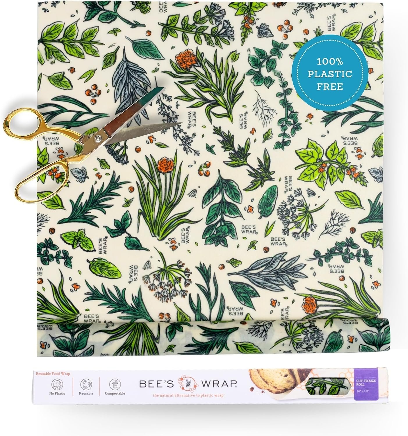 Bee’s Wrap Beeswax Wrap Roll, 14 x 52 in – Herb Garden