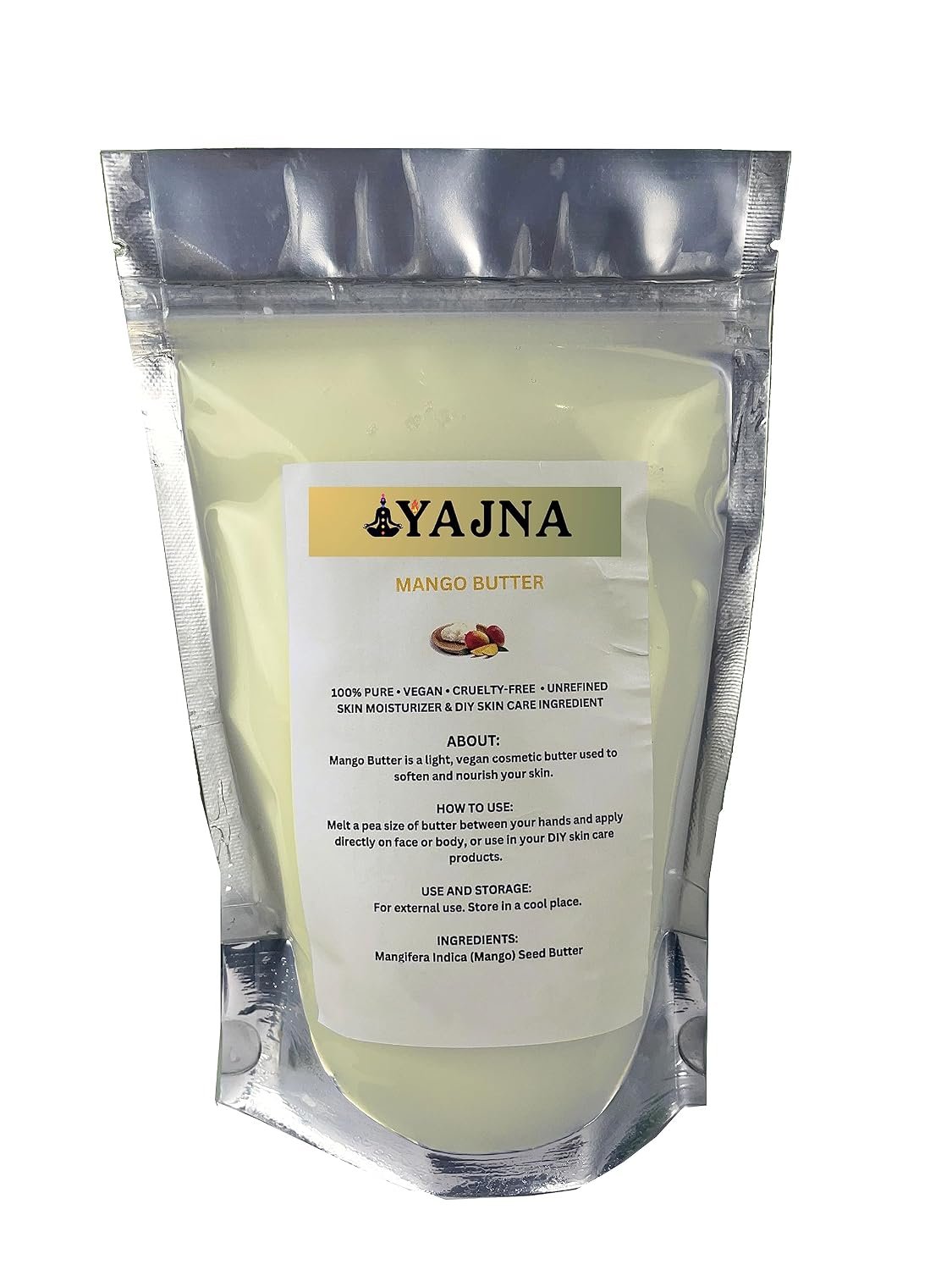 Yajna-Organic-Raw-Mango-Butter-100%-Pure-Natural-Unrefined 4-OZ/115-GM