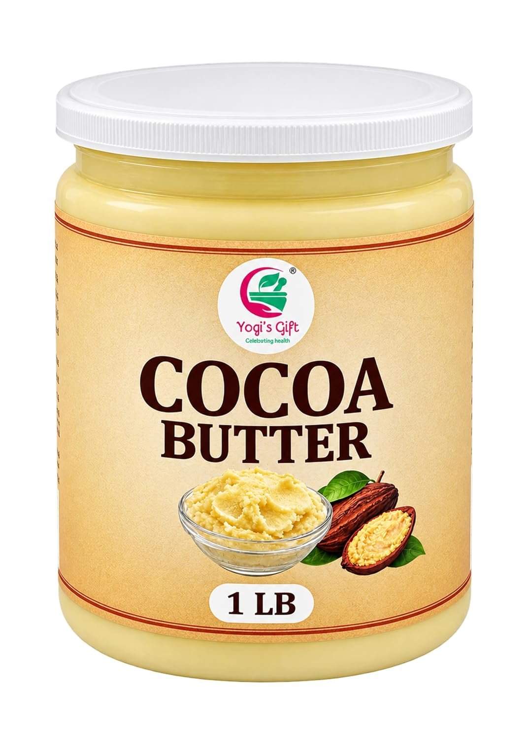Yogi’s Gift® Cocoa Butter 1 LB | Unrefined Cocoa Butter for DIY Cosmetics
