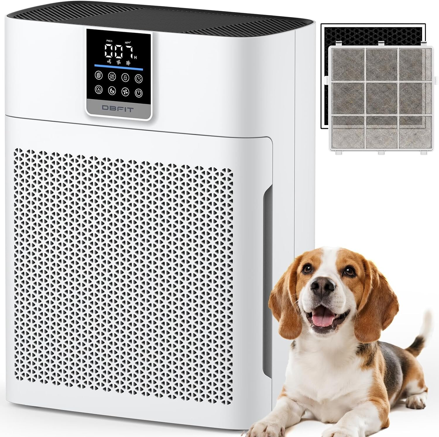 Air Purifiers for Home Large Room up to 2180 Sq Ft, DBFIT HEPA Air Purifier with Washable Nylon Pre-Filter, PM2.5 Air Quality Sensor, Air Cleaner for Pet Hair, Odor, Smoke, Dust, Pollen AP2410