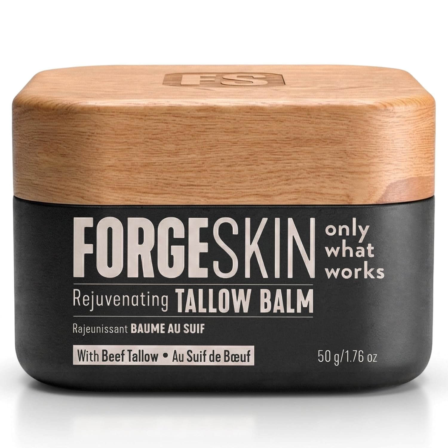 Forge Skin Beef Tallow Balm Skin Moisturizer for Men, Anti Aging Wrinkle Defense – Face & Body Skincare Hydration Cream, 100% Grass-Fed Lotion, Paraben-Free, Helps Minimize Look of Fine Lines, 1.7 oz