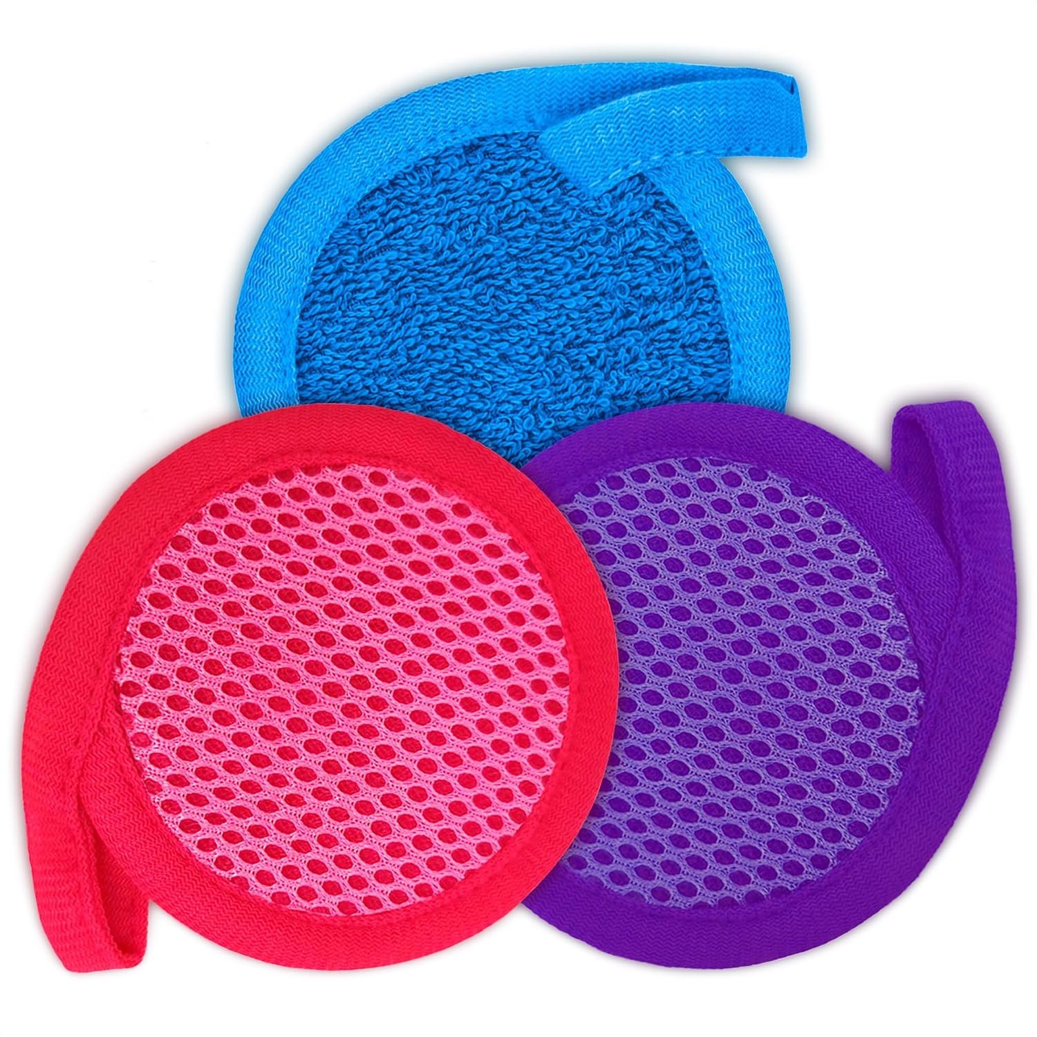 2 in 1 Face Scrub Pads, 3 Pcs Reusable Microfiber Facial Scrubber