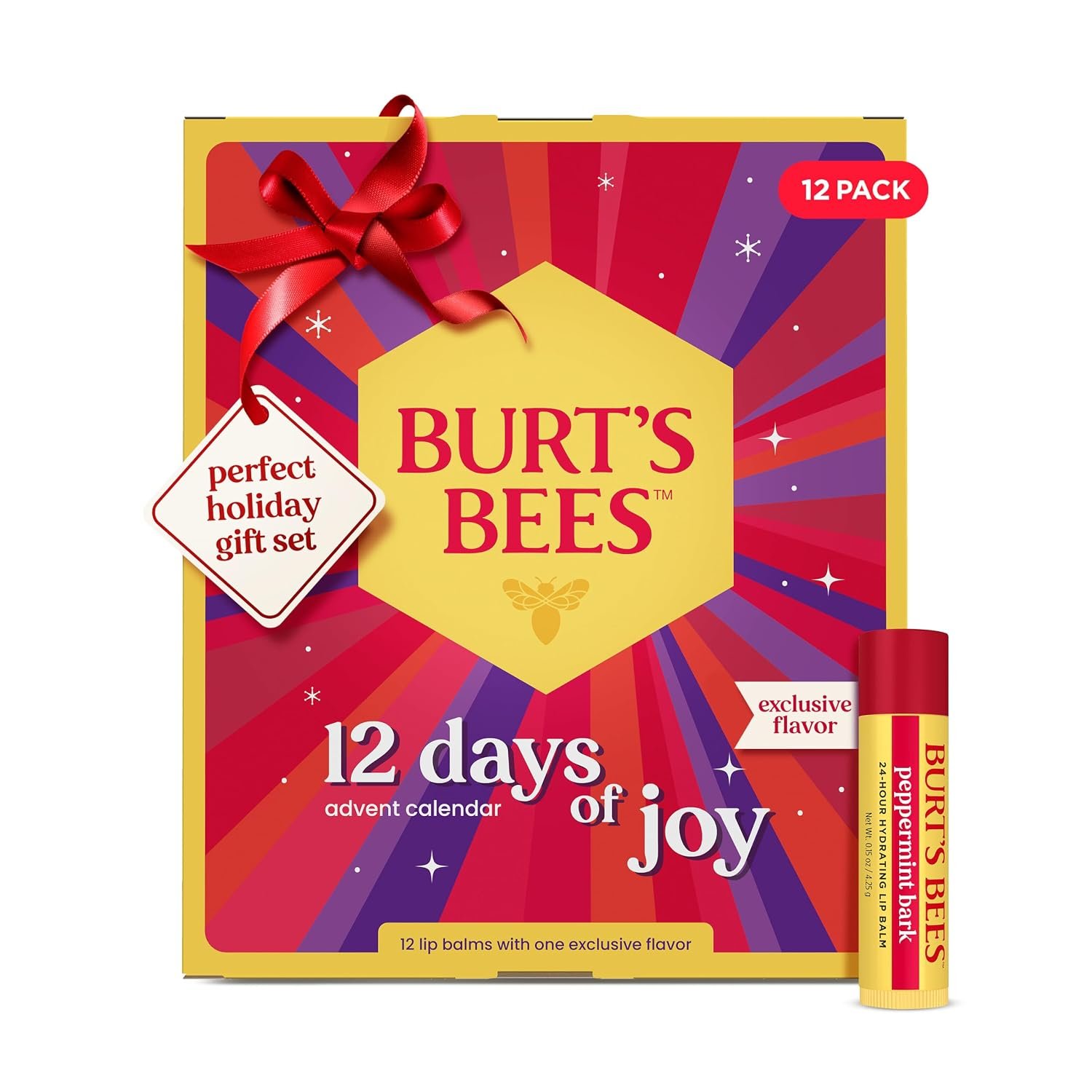 Burt’s Bees Holiday Lip Balm Gift Set, 12 Hydrating Lip Balms