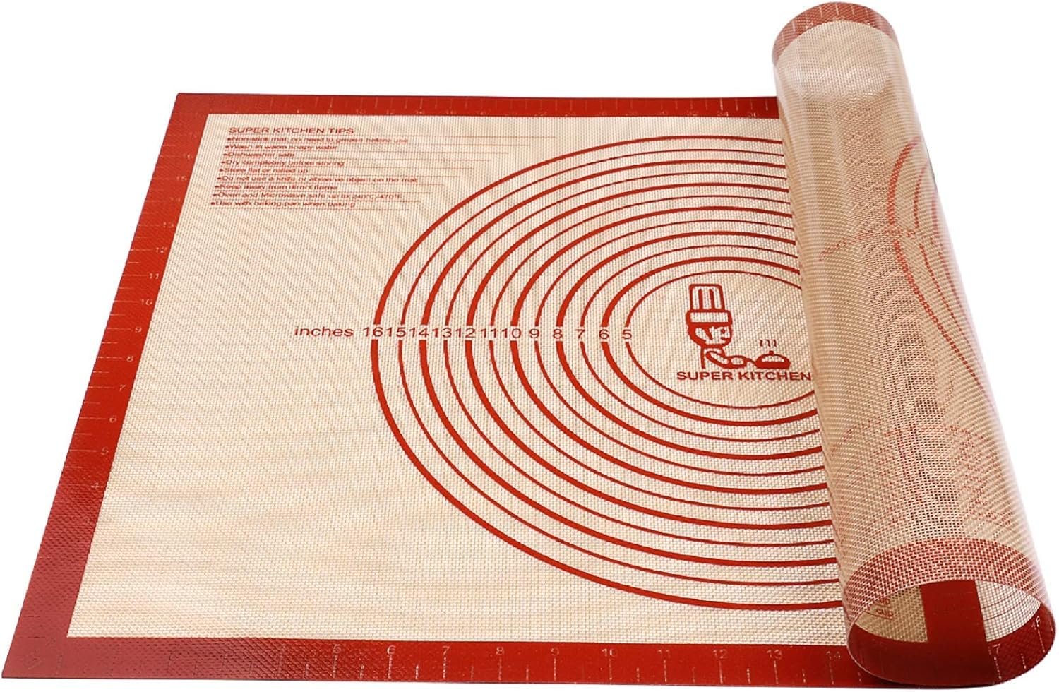 Non-slip Silicone Pastry Mat Extra Large Measurements 28”x 20” Baking Mat