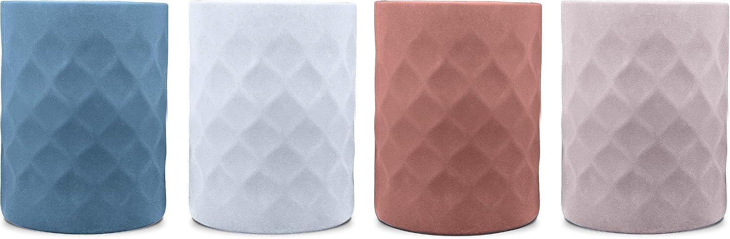 All About Juicing Silicone Sleeves for Glass Water Bottles – 4-Pack of Protective Holders 10 oz Capacity – Anti-Slip Protection for Beverage Containers, Smoothies, Juices – Insulating Carriers