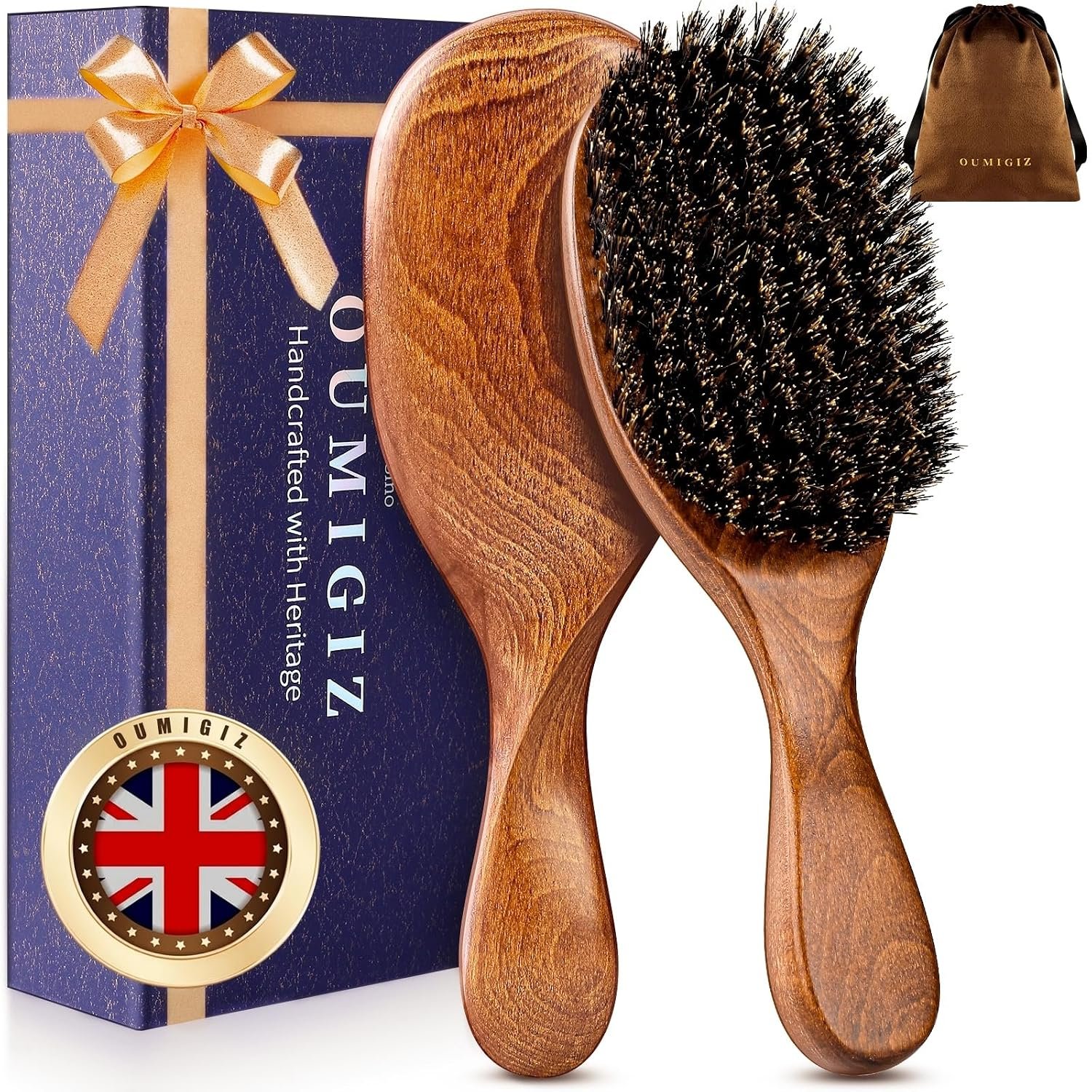100% Boar Bristle Hair Brush British Craftsmanship Slick Back