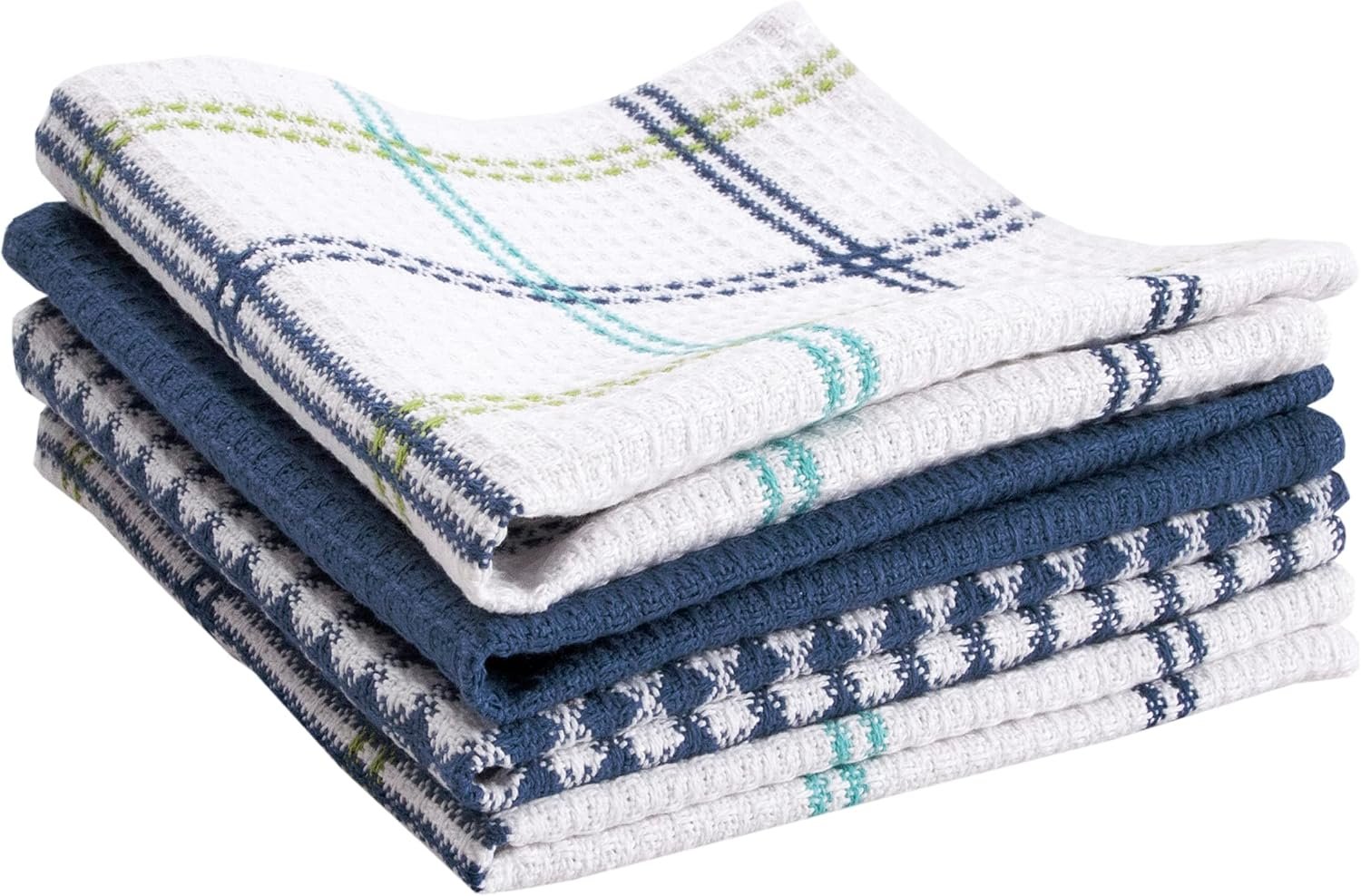 T-Fal Signature Cotton Waffle Dish Cloths, Cool, 12×13 in, 4pc
