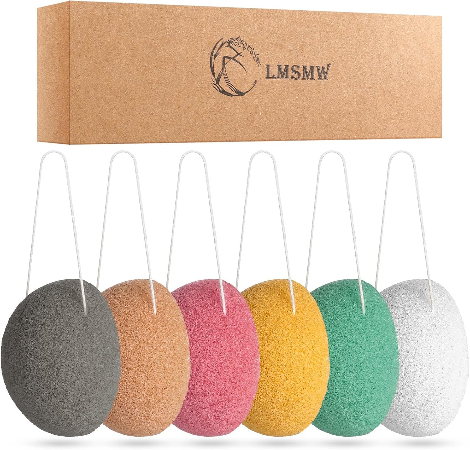 Natural Konjac Facial Sponges Set, Face & Body Cleansing Sponge