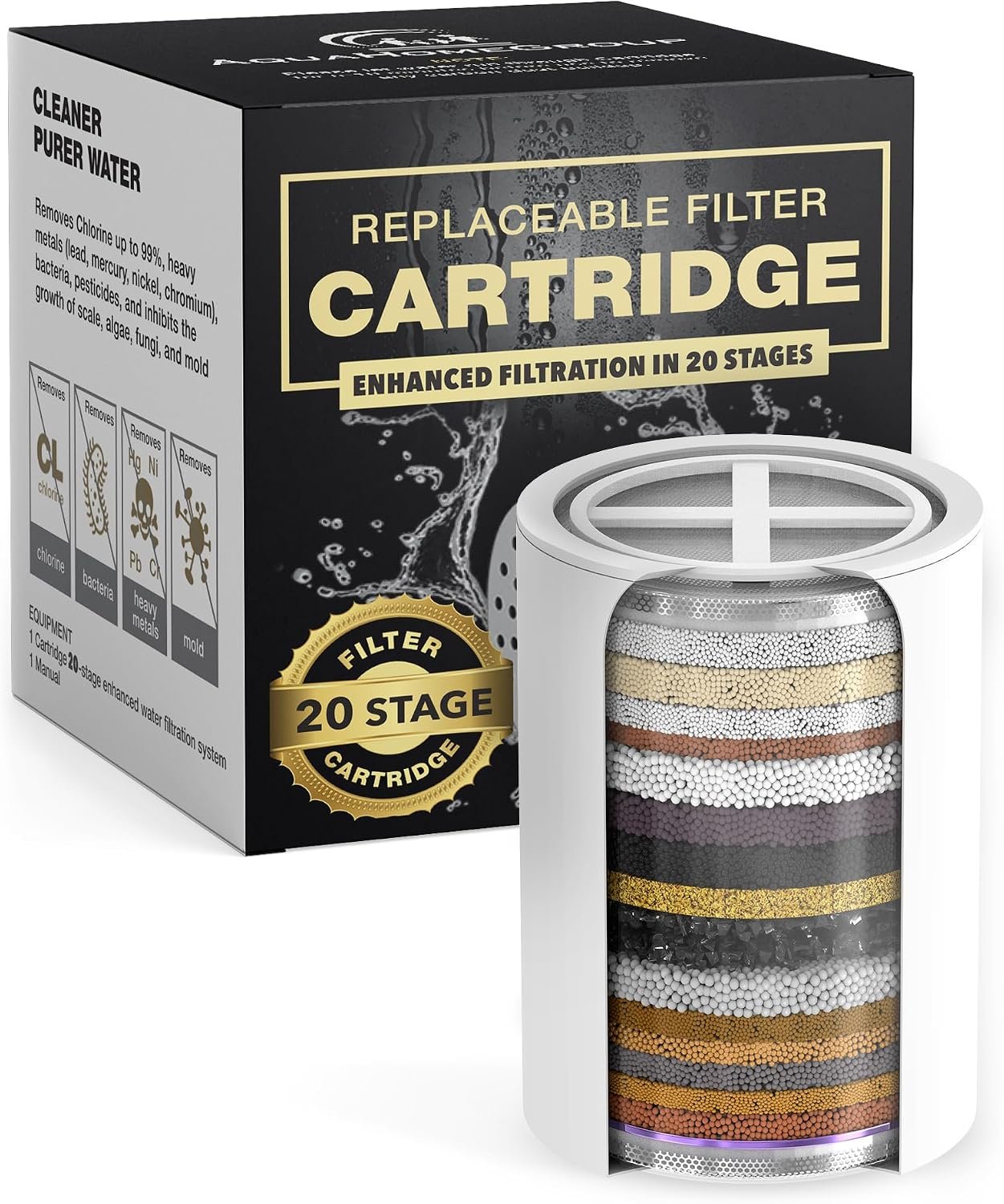 AquaHomeGroup 20-Stage Filter Replacement Cartridge, No Housing, Fits 15/20