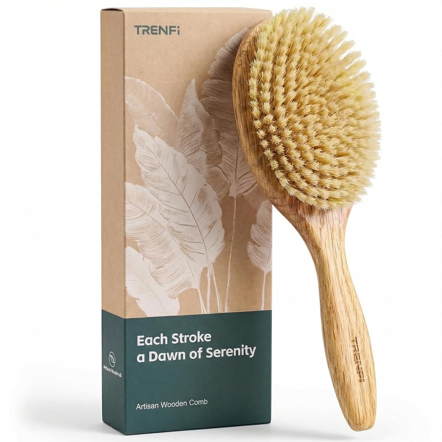 TRENFI Pure First-Cut Boar Bristle Oval Hair Brush