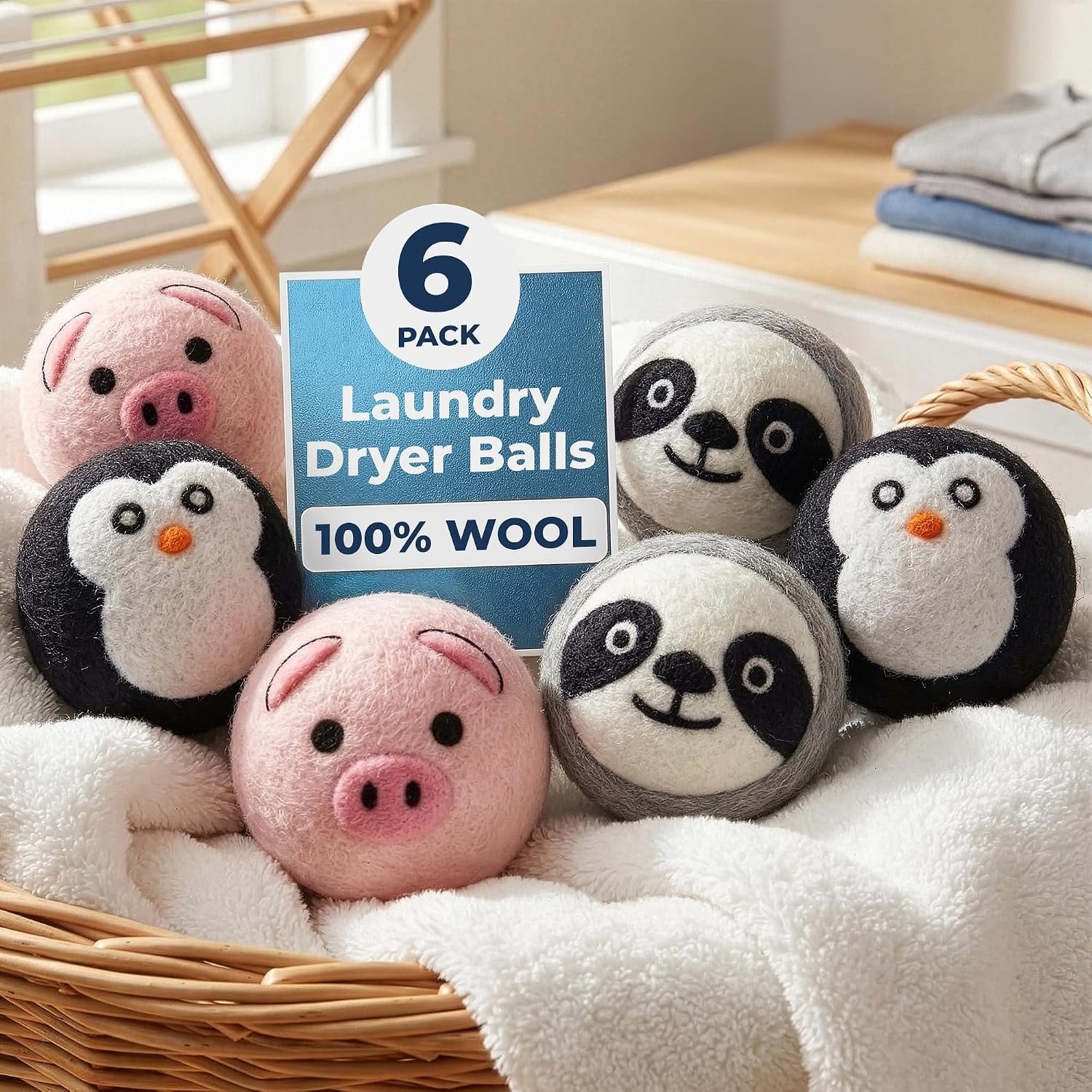 Best Brands Wool Dryer Balls, 6-Pack, Reusable