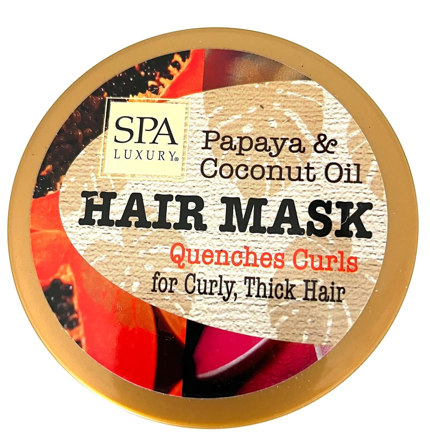 Papaya & Coconut Oil Hair Mask for Curly Thick Hair, Quenches Curls, Silicone Free Sulfate Free, 6 oz